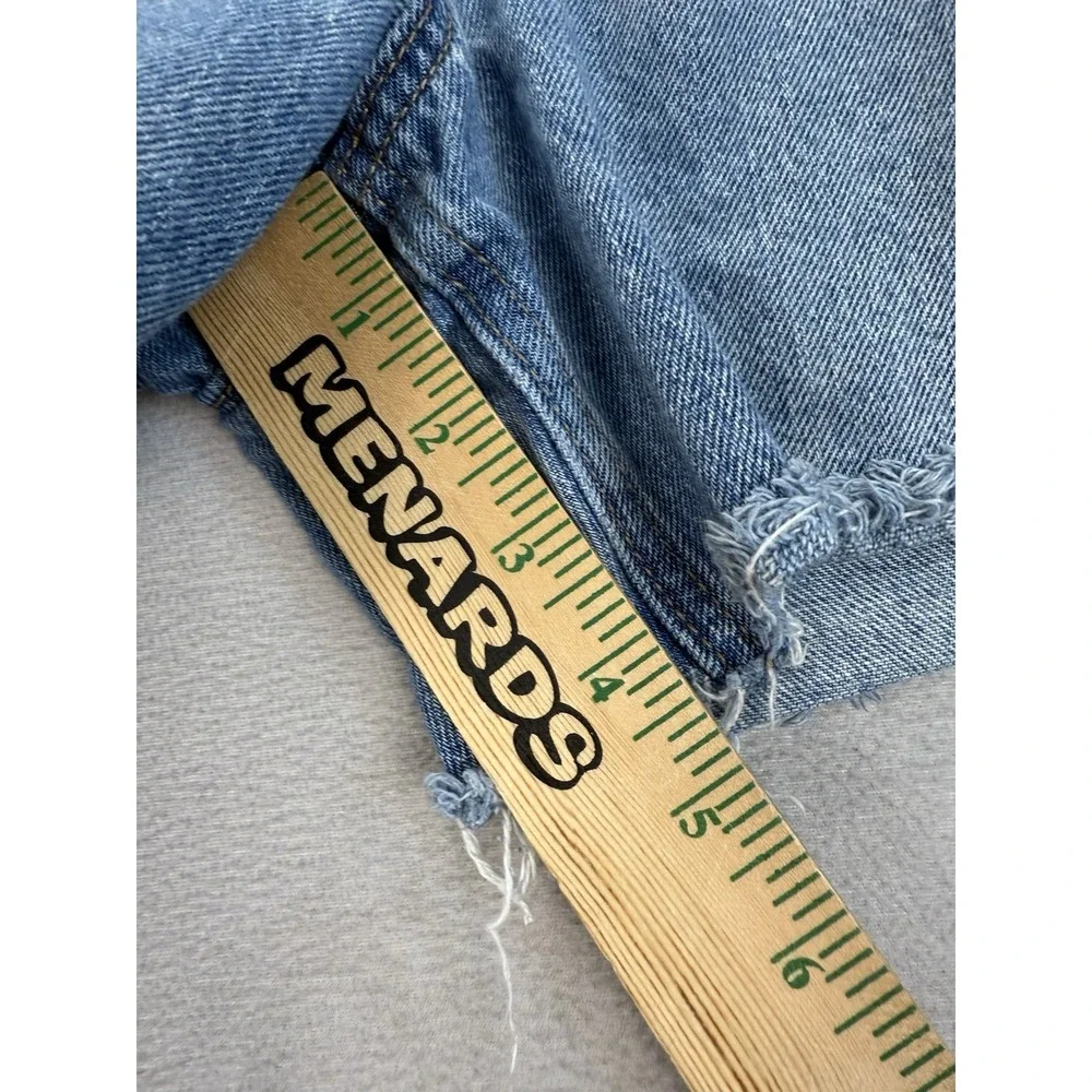 Old Navy Women's Sz 8 Cut Off High-Rise Distressed 100% Cotton Blue Denim Shorts